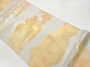 リサイクル　変わり道長取りに花唐草・古典柄模様織出し袋帯